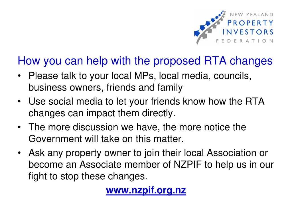 how you can help with the proposed rta changes