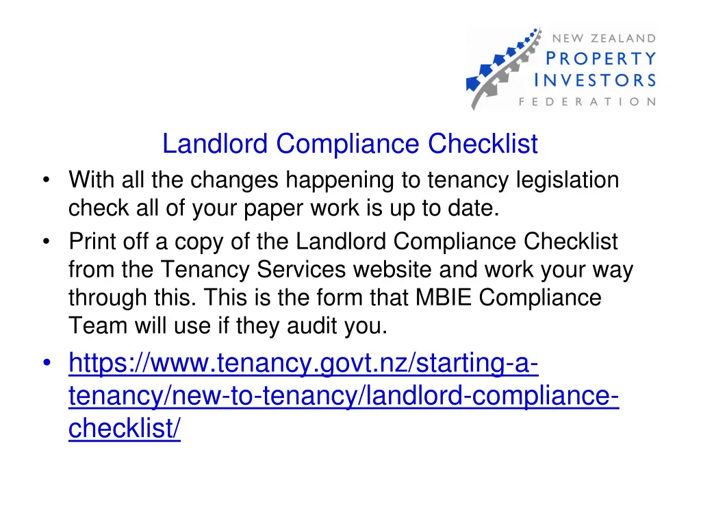 landlord compliance checklist with