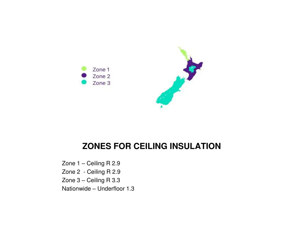 zones for ceiling insulation