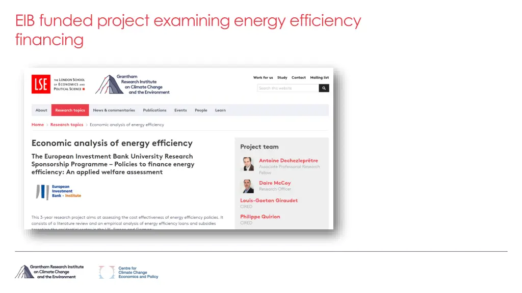 eib funded project examining energy efficiency
