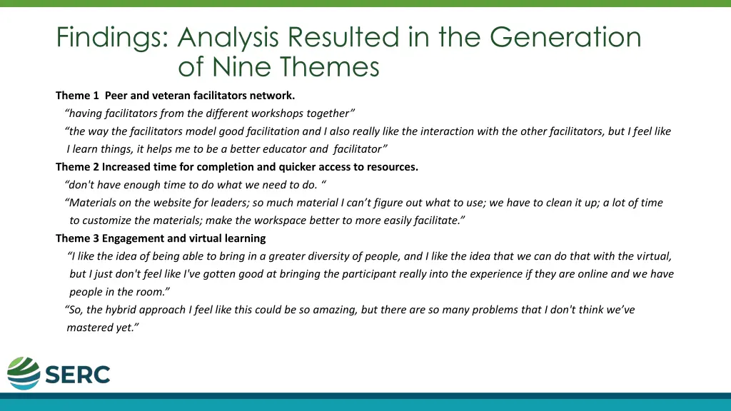 findings analysis resulted in the generation