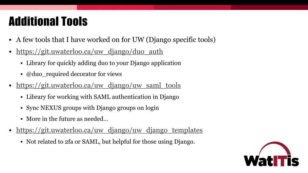 additional tools