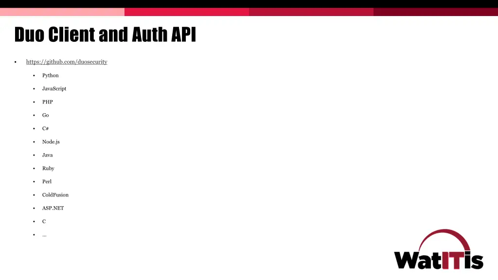duo client and auth api