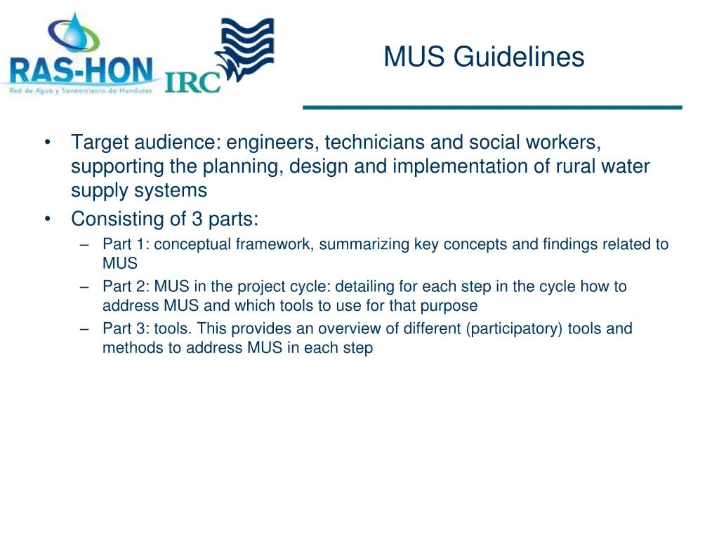 mus guidelines