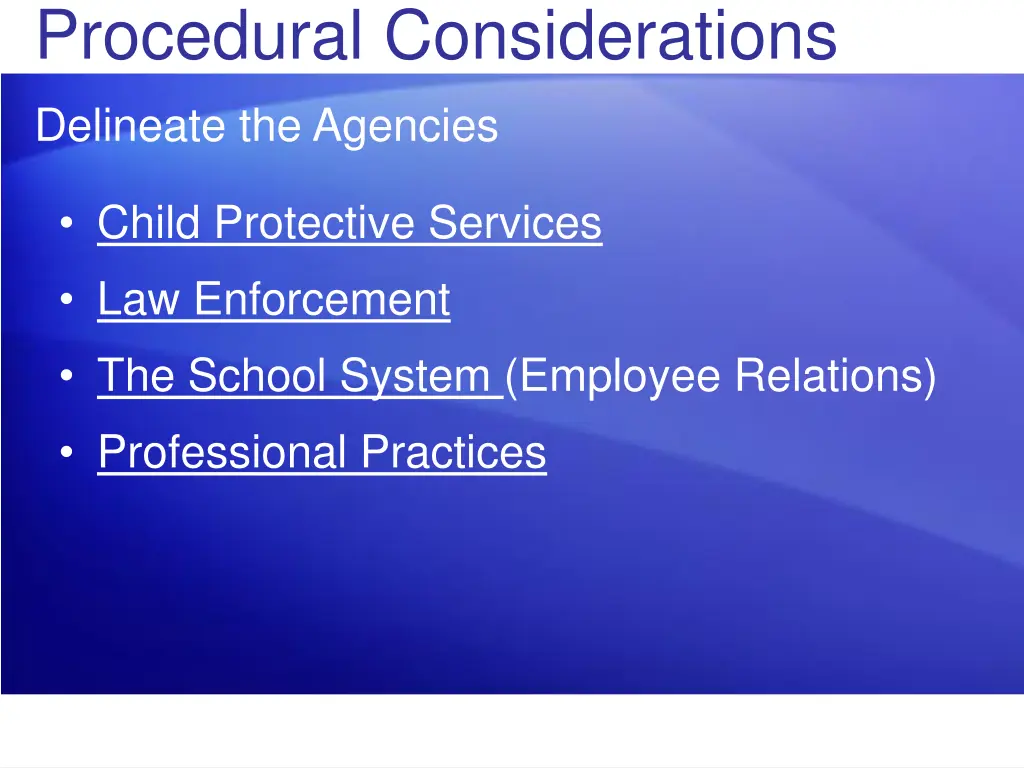 procedural considerations 1