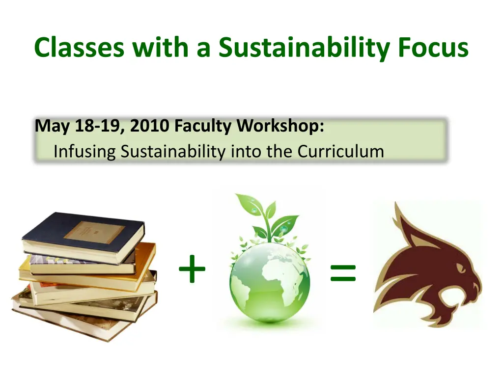 classes with a sustainability focus