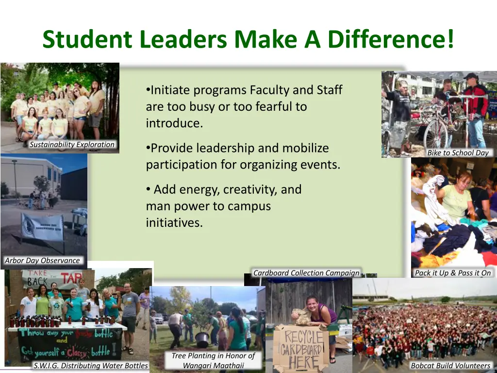 student leaders make a difference