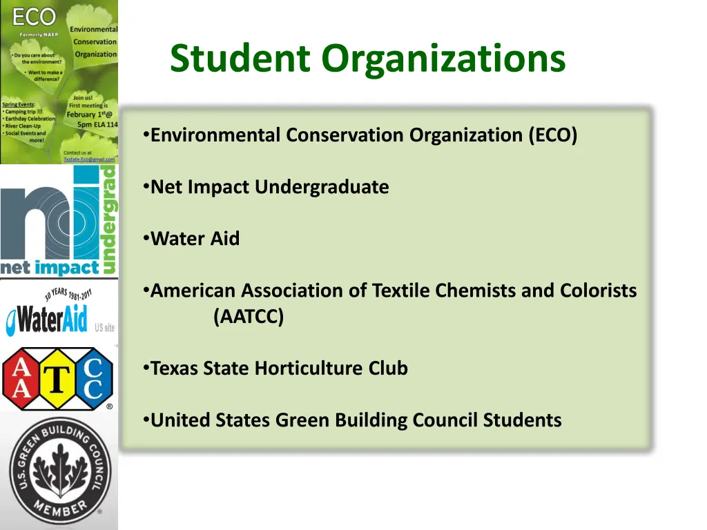 student organizations