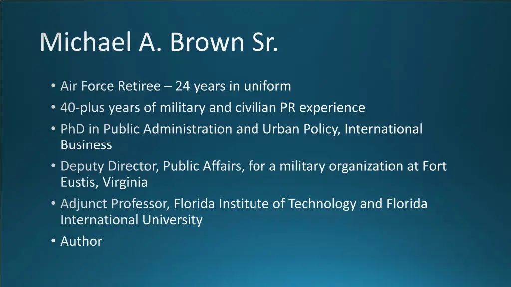 michael a brown sr