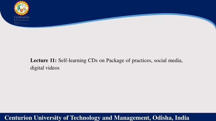 lecture 11 self learning cds on package