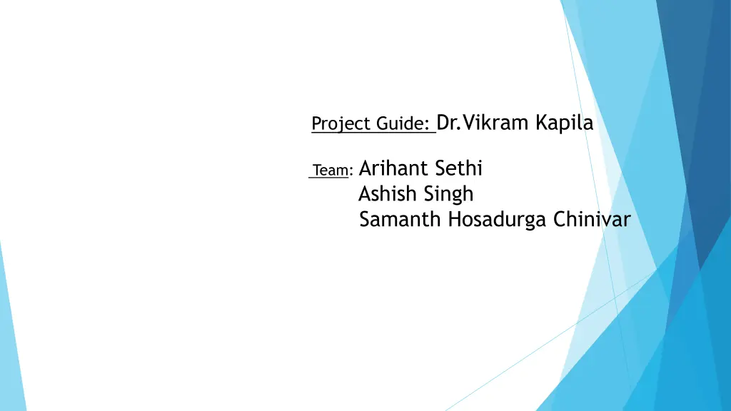 project guide dr vikram kapila