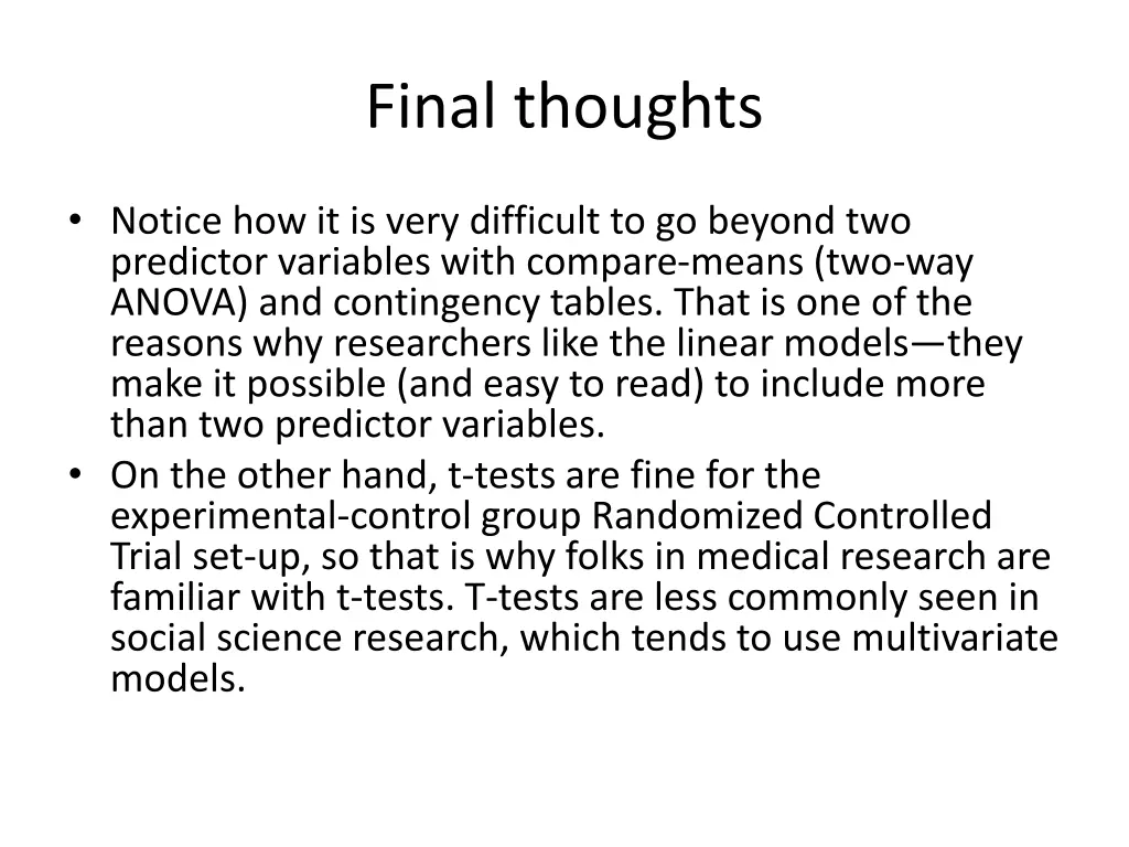 final thoughts