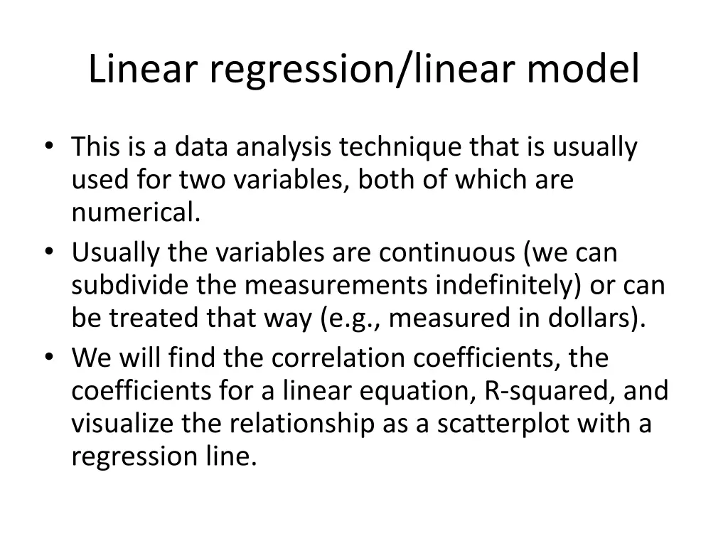 linear regression linear model