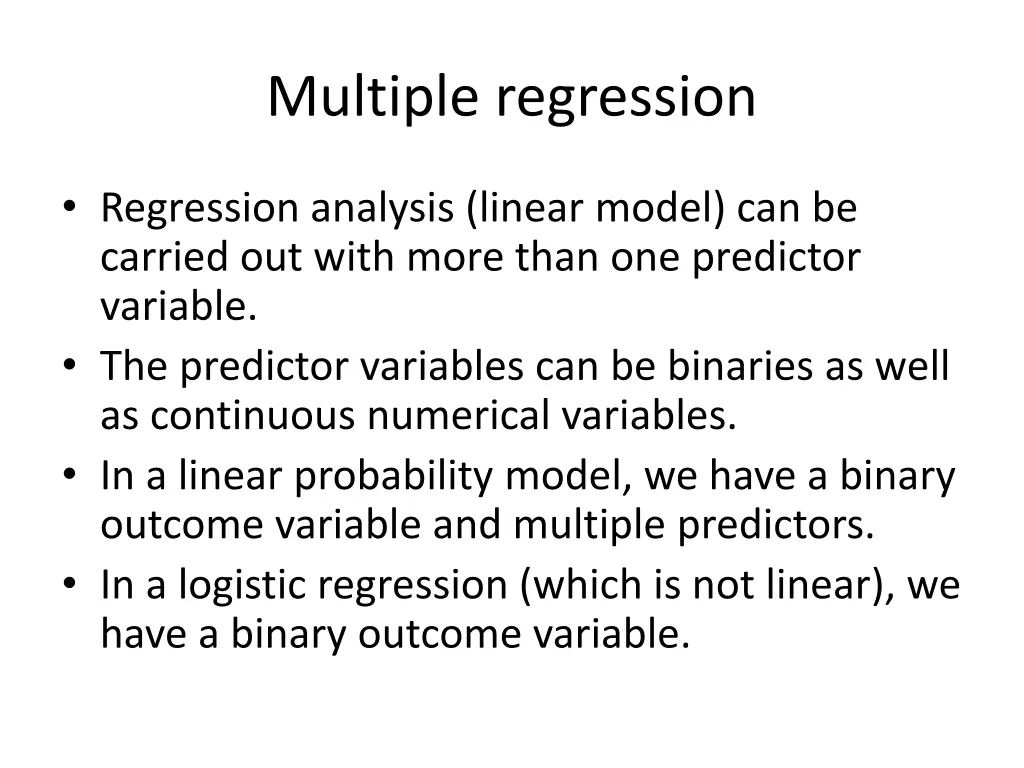 multiple regression
