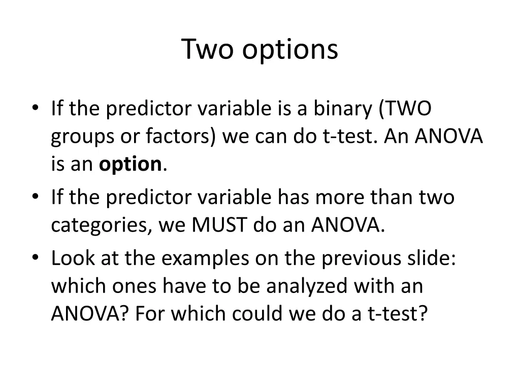 two options