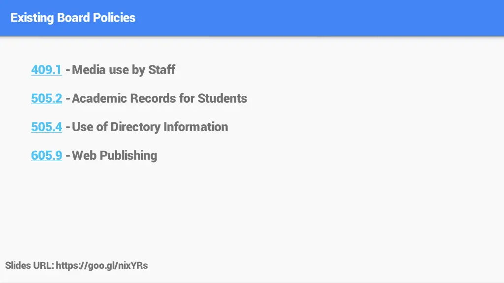 existing board policies