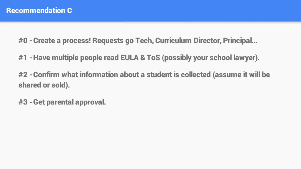 recommendation c