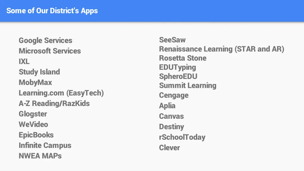 some of our district s apps
