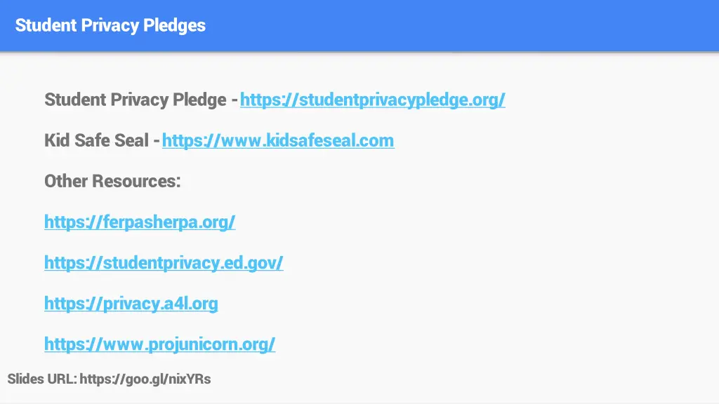 student privacy pledges