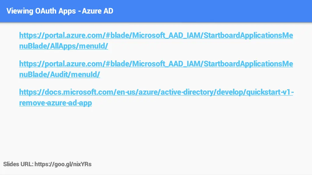 viewing oauth apps azure ad