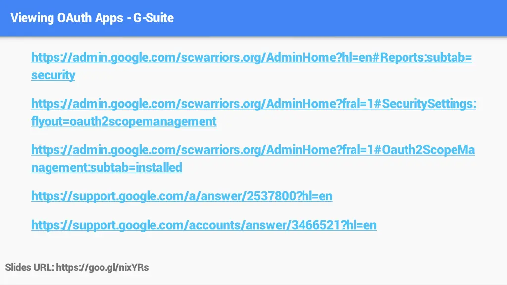 viewing oauth apps g suite