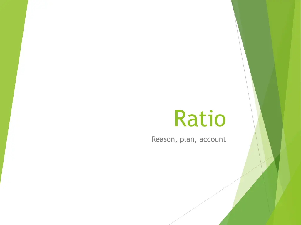 ratio reason plan account