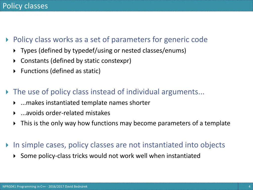policy classes