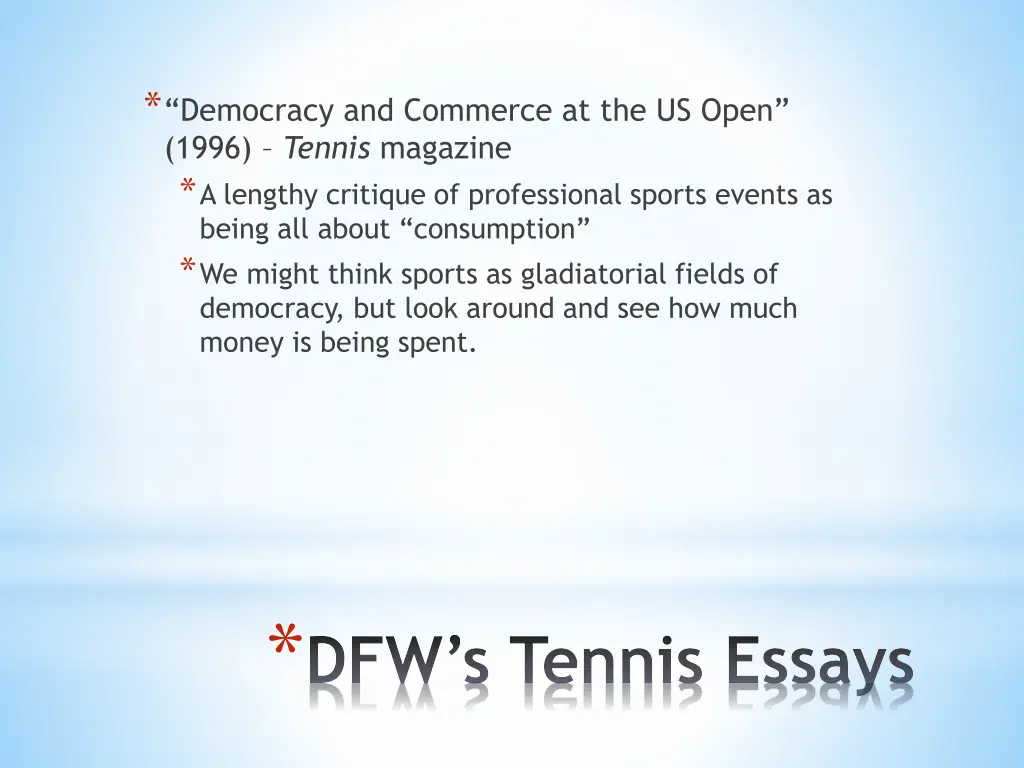 democracy and commerce at the us open 1996 tennis