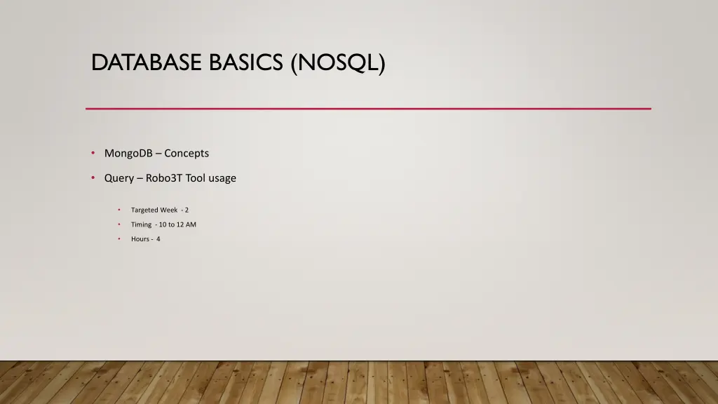 database basics nosql