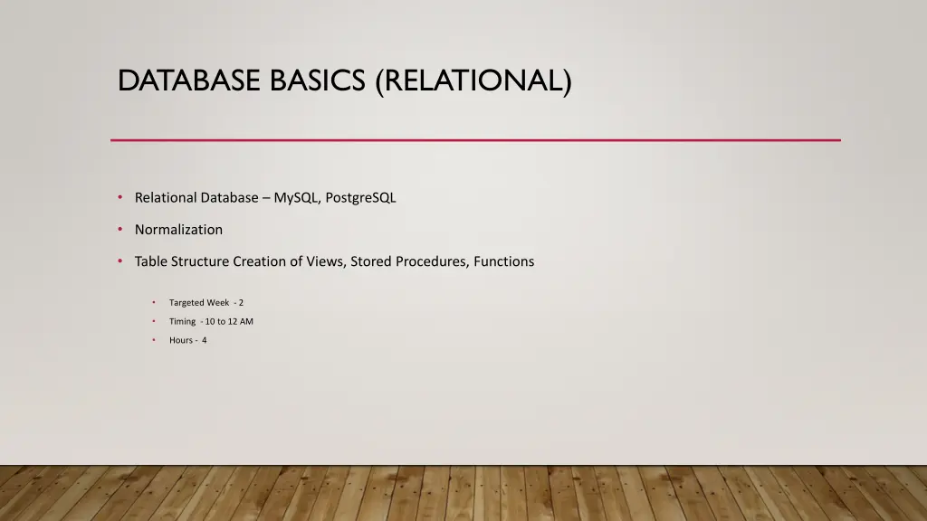 database basics relational