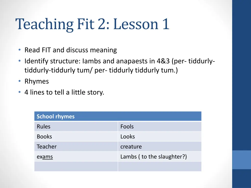 teaching fit 2 lesson 1