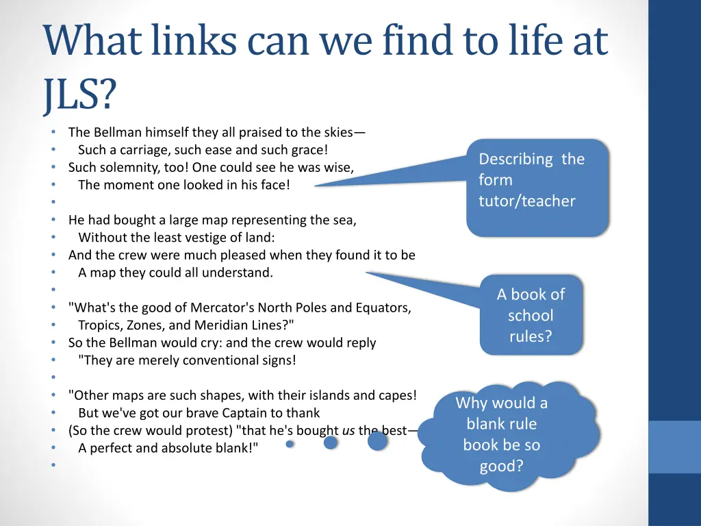 what links can we find to life at jls the bellman