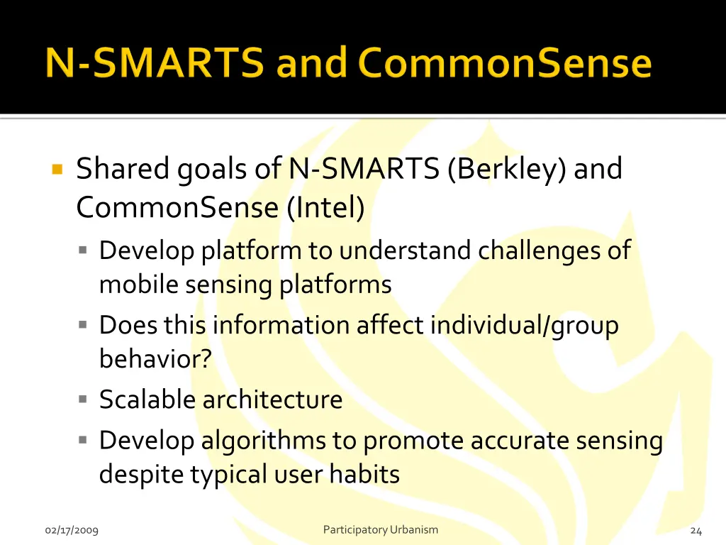 shared goals of n smarts berkley and commonsense