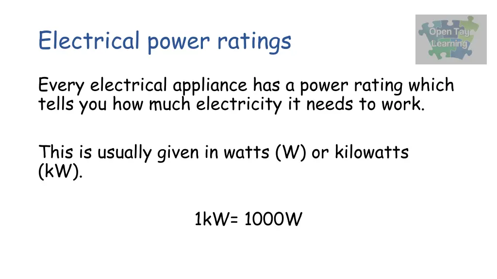 electrical power ratings