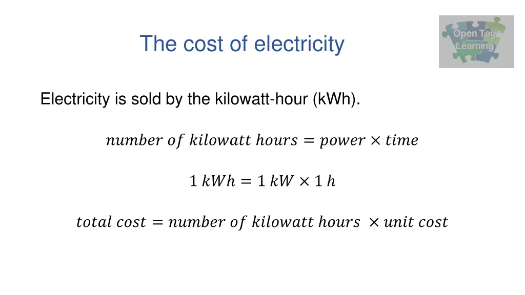 the cost of electricity