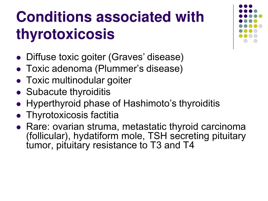 conditions associated with thyrotoxicosis