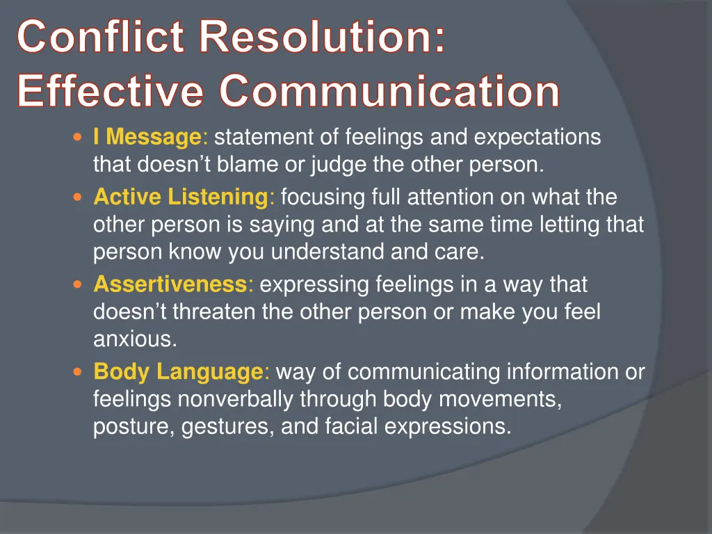 conflict resolution effective communication