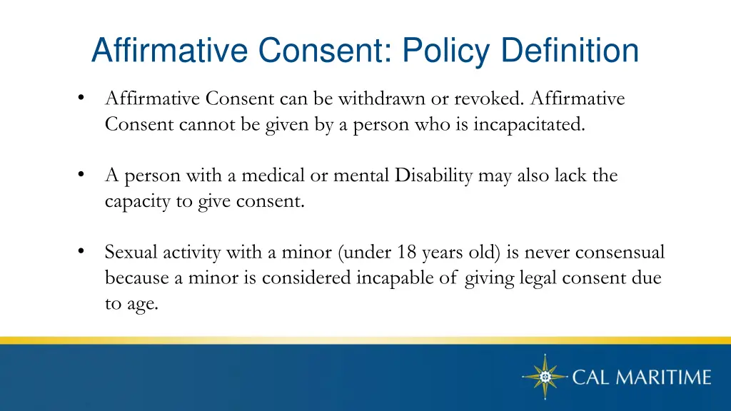 affirmative consent policy definition 1