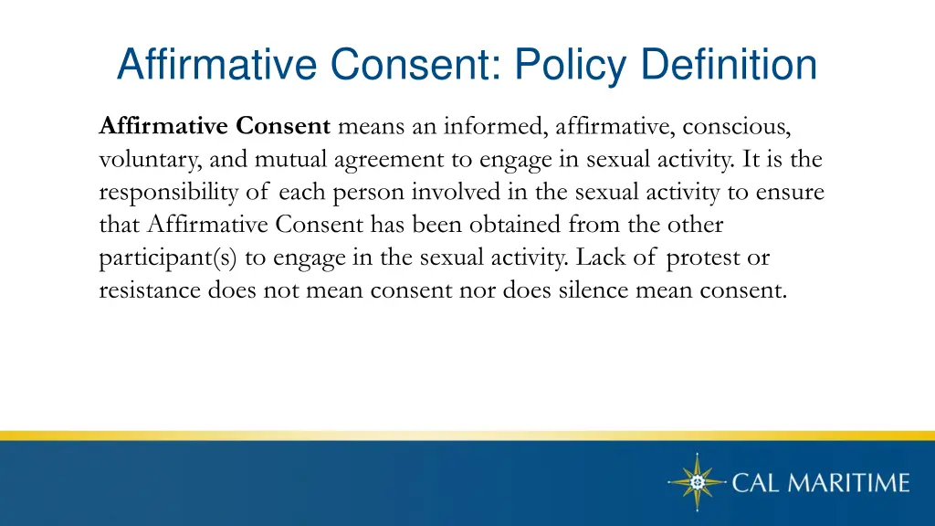 affirmative consent policy definition