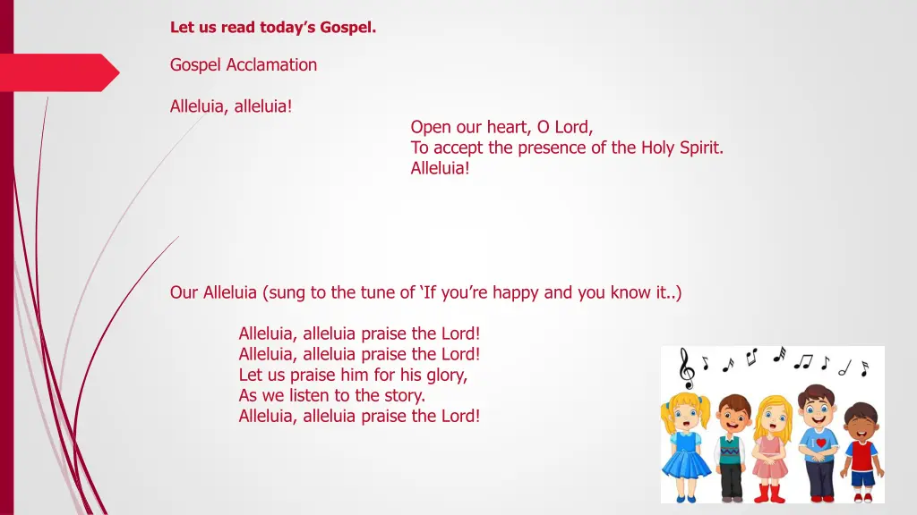 let us read today s gospel