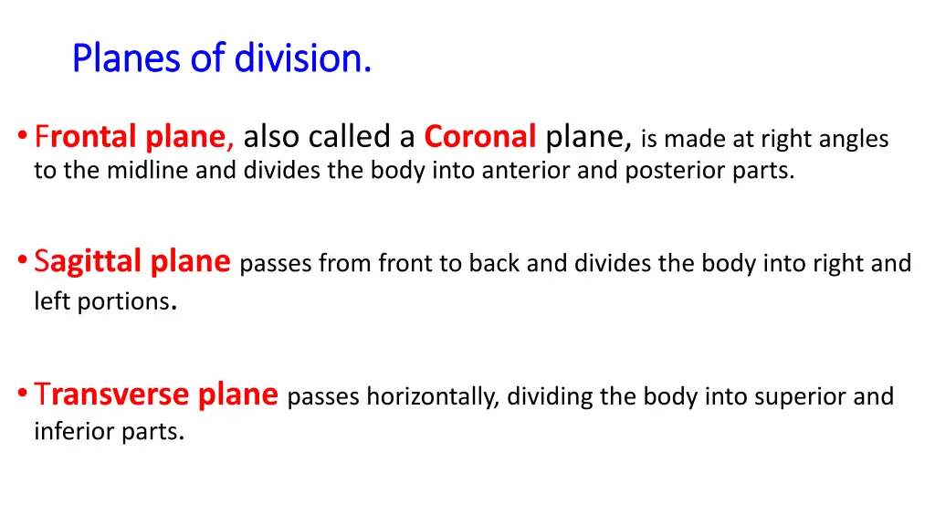 planes of division planes of division