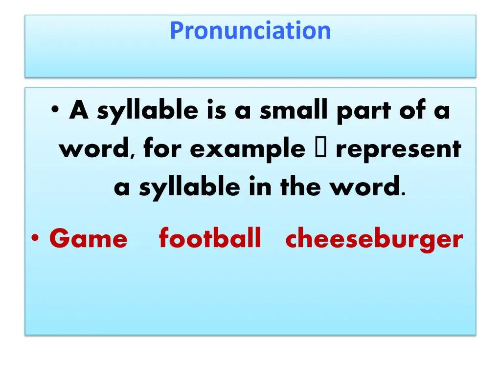 pronunciation