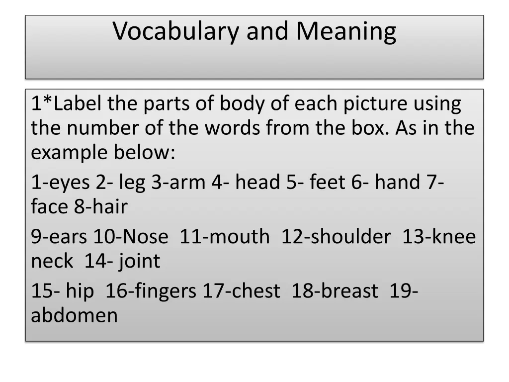 vocabulary and meaning