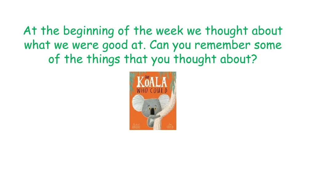 at the beginning of the week we thought about