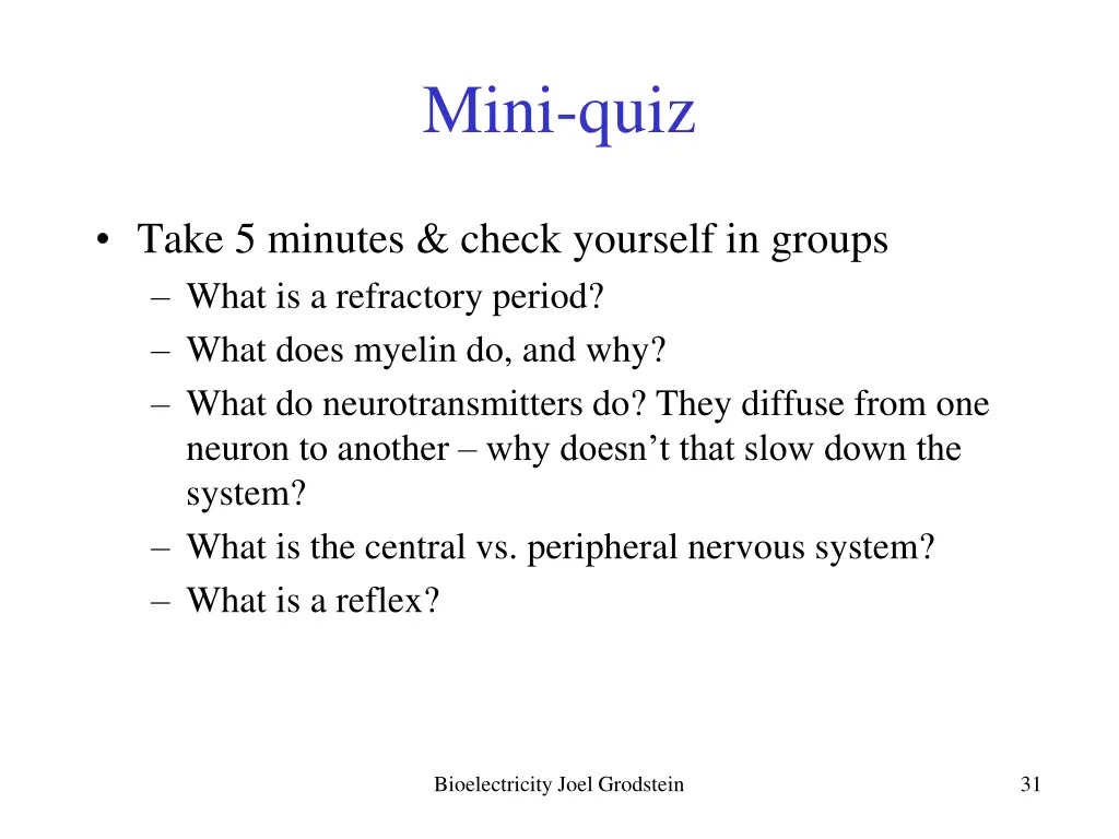 mini quiz