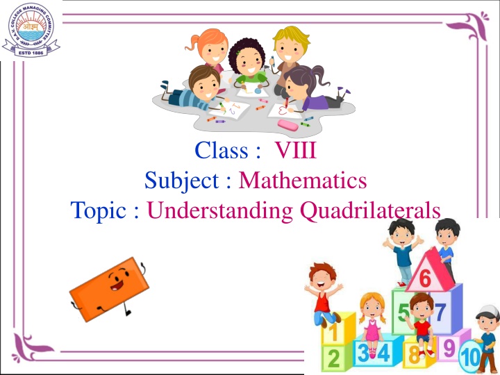 class viii subject mathematics topic