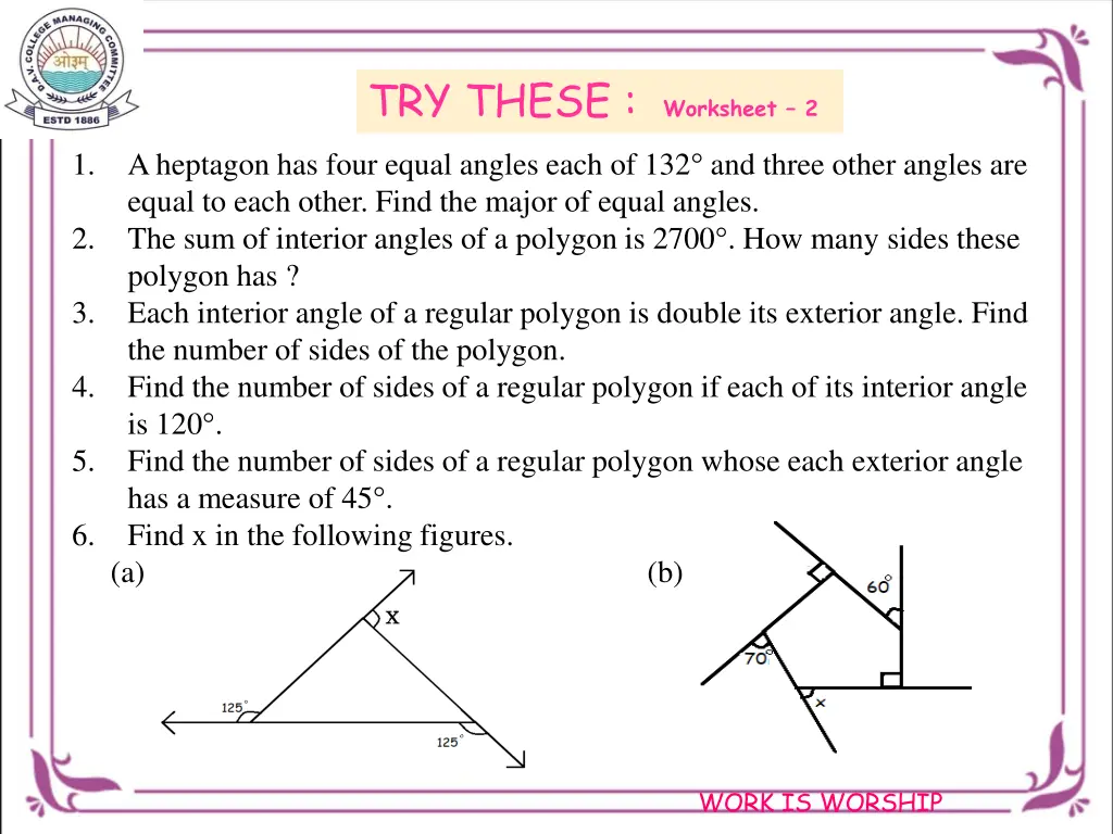 try these worksheet 2