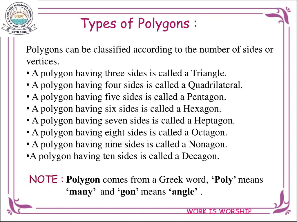 types of polygons