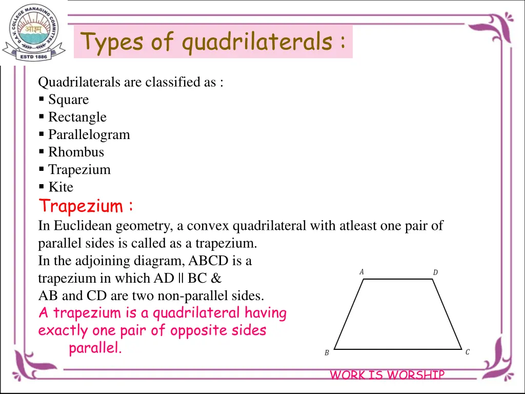 types of quadrilaterals