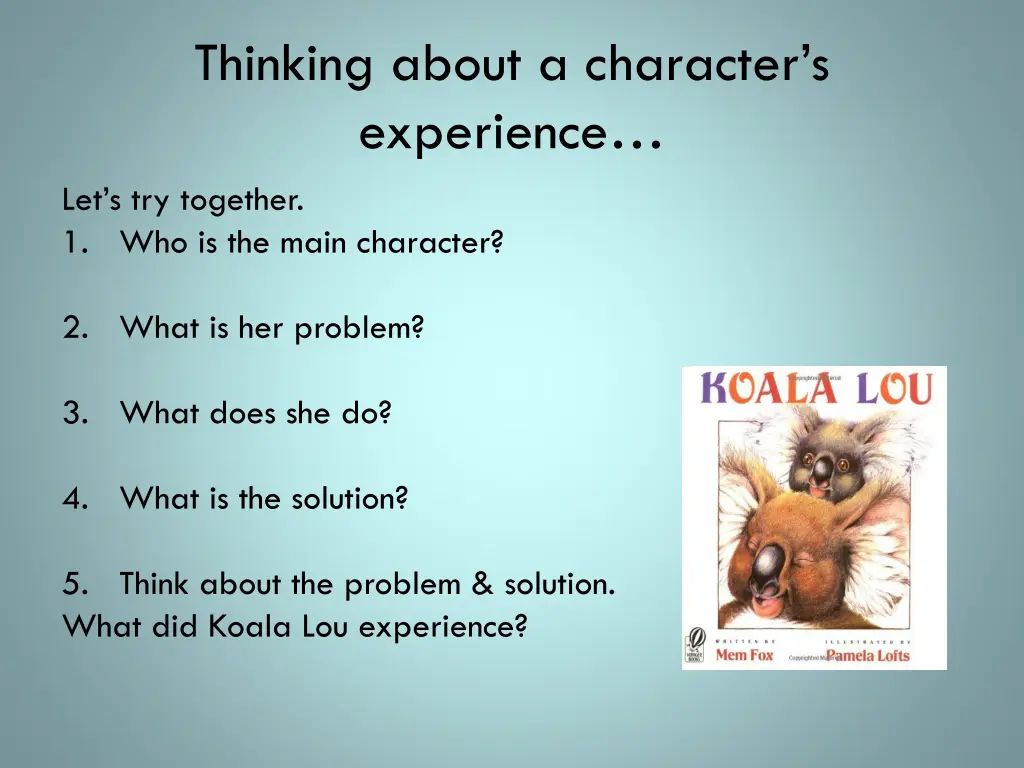 thinking about a character s experience 1